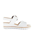 Slingback Platform Wedge Woven Sandal - Cream