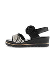 Slingback Platform Wedge Woven Sandal - Black