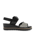 Slingback Platform Wedge Woven Sandal - Black