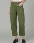 Double Pocket Barrel Jean - Moss