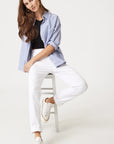 Kathleen Slim Boyfriend Jean - White