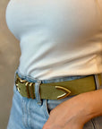Fayla Belt - Olive Suede
