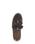 Dark Brown Sneaker Satin Ribbon Lace
