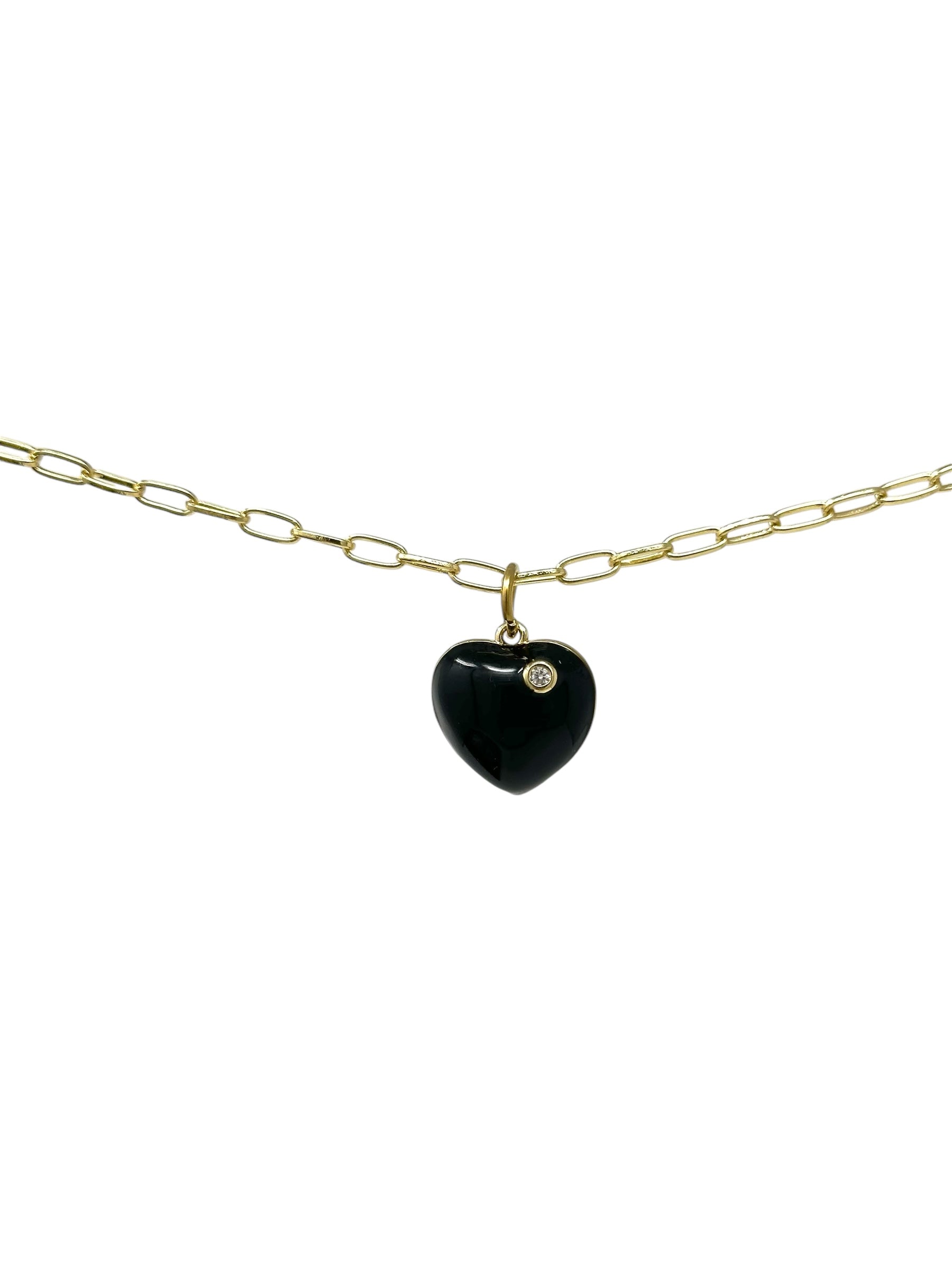 TCP Black Puff Heart Charm