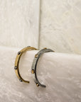 Silver Hoops With Gold Nailheads
