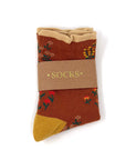 Penelope Floral Socks - Rust & Taupe