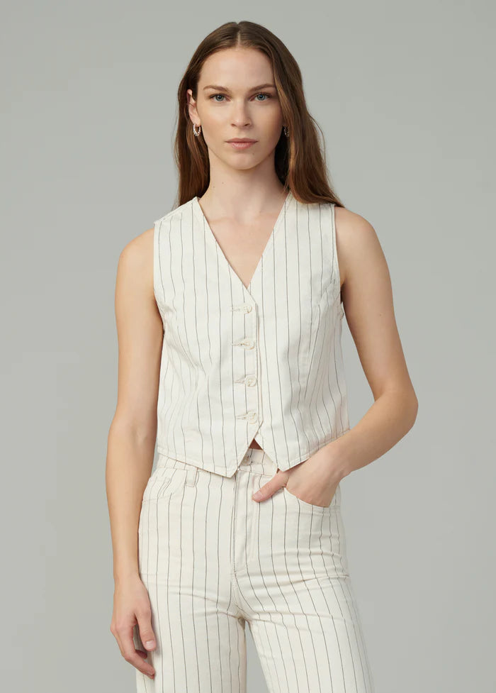 Relaxed Tailored Vest - Natural Stripe