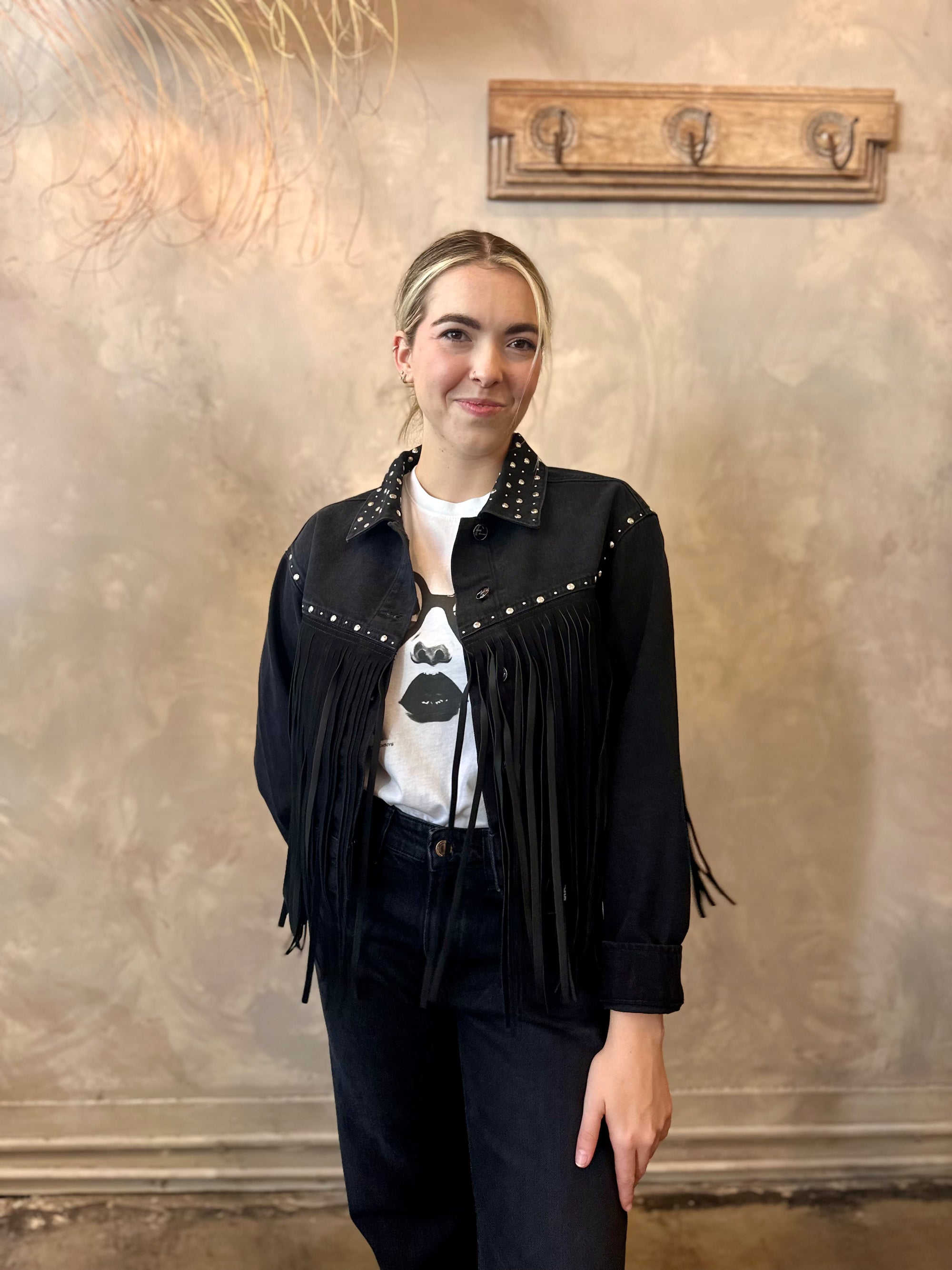 Jenna Fringe Denim Jacket