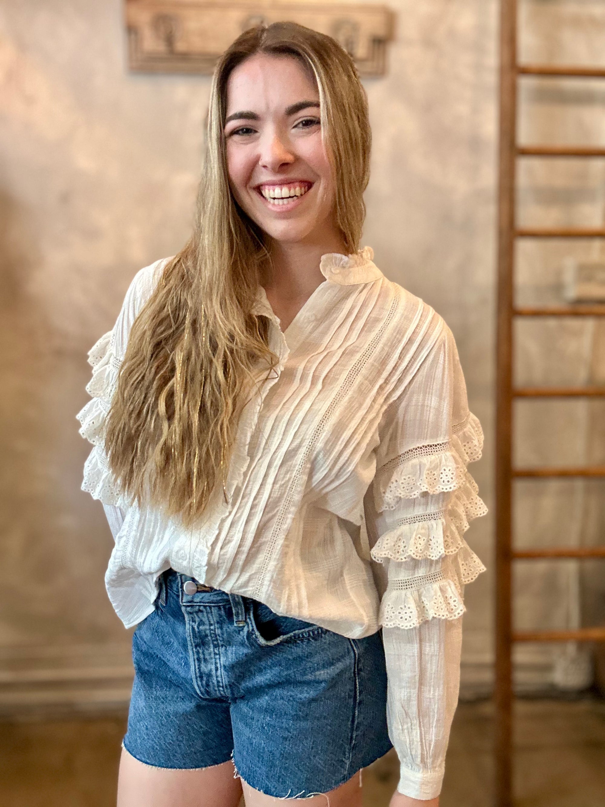 Omara Blouse - Cuban Schiffli