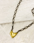 Mixed Metal Heart Necklace