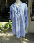 Seersucker Night Shirt - Blue