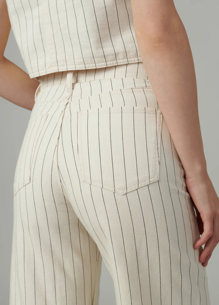 Mia Wide Leg Ankle - Natural Stripe