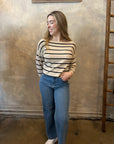 Callie Stripe Sweater - Navy & Latte