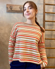 Long Sleeve Striped Sweater - Camel
