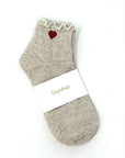 Ivory Red Heart Socks