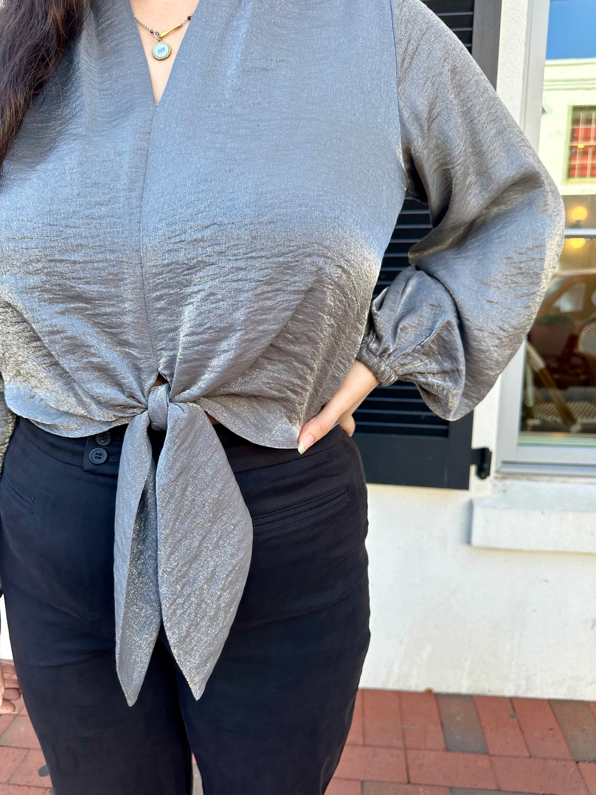 Scarlet Tie Front Top