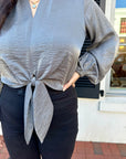 Scarlet Tie Front Top
