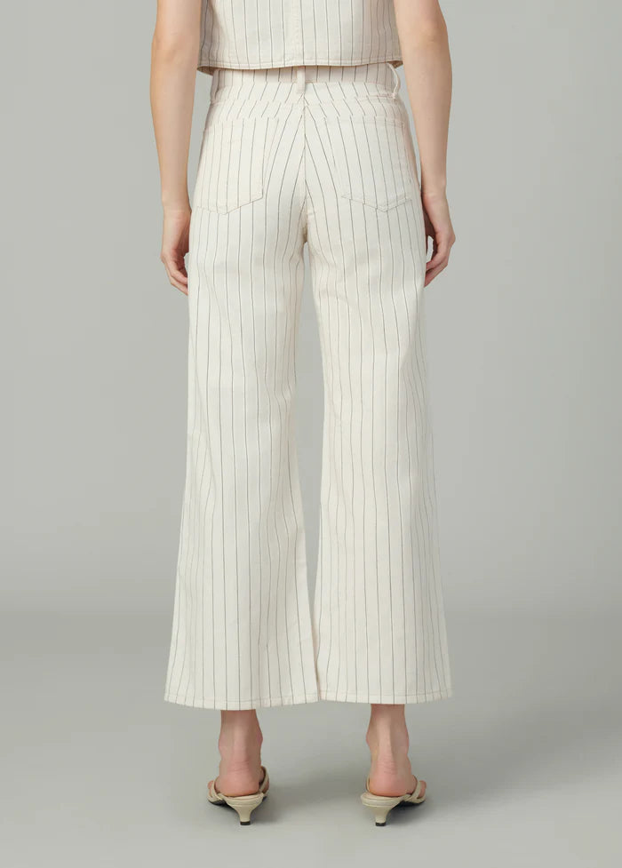 Mia Wide Leg Ankle - Natural Stripe