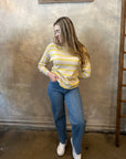 Callie Stripe Sweater - Sun & Latte