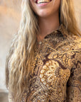 Florence Blouse - Khaki Paisley