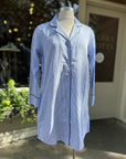 Seersucker Night Shirt - Blue