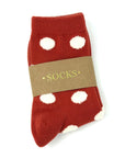 Polka Dot Puff Sock - Brick