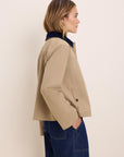 Cord Collar Twill Jacket - Chinchilla
