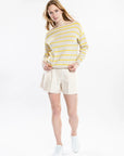 Callie Stripe Sweater - Sun & Latte