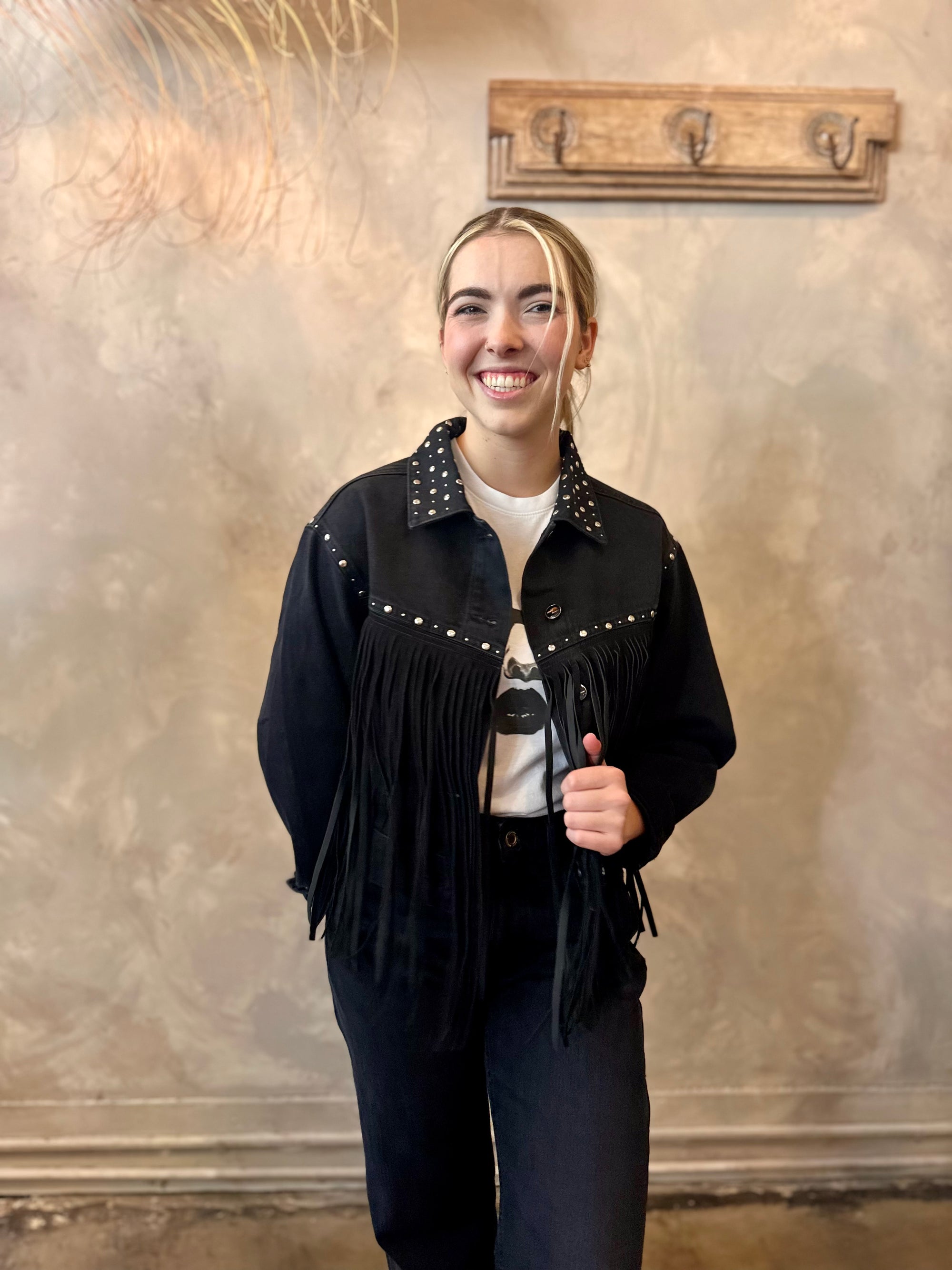 Jenna Fringe Denim Jacket