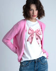 Cupid Pink Bow White Tee