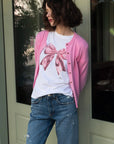 Cupid Pink Bow White Tee