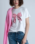 Cupid Pink Bow White Tee