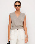 Holly V-Neck Top - Light Tan