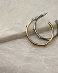 Gold Hoops With Silver Nailhead