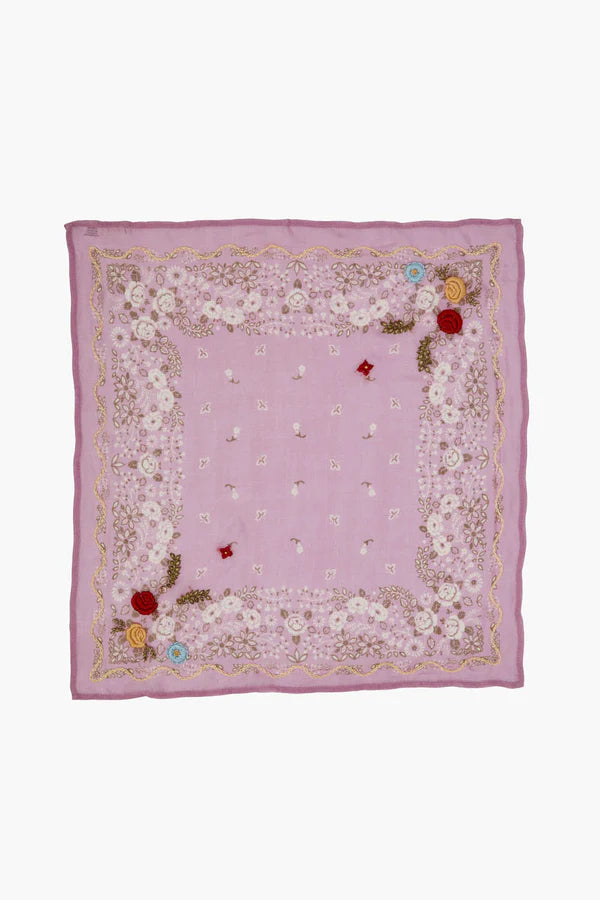 Embroidered Bandana - Pastel Lavender