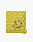 Embroidered Floral Cluster Bandana - Mustard
