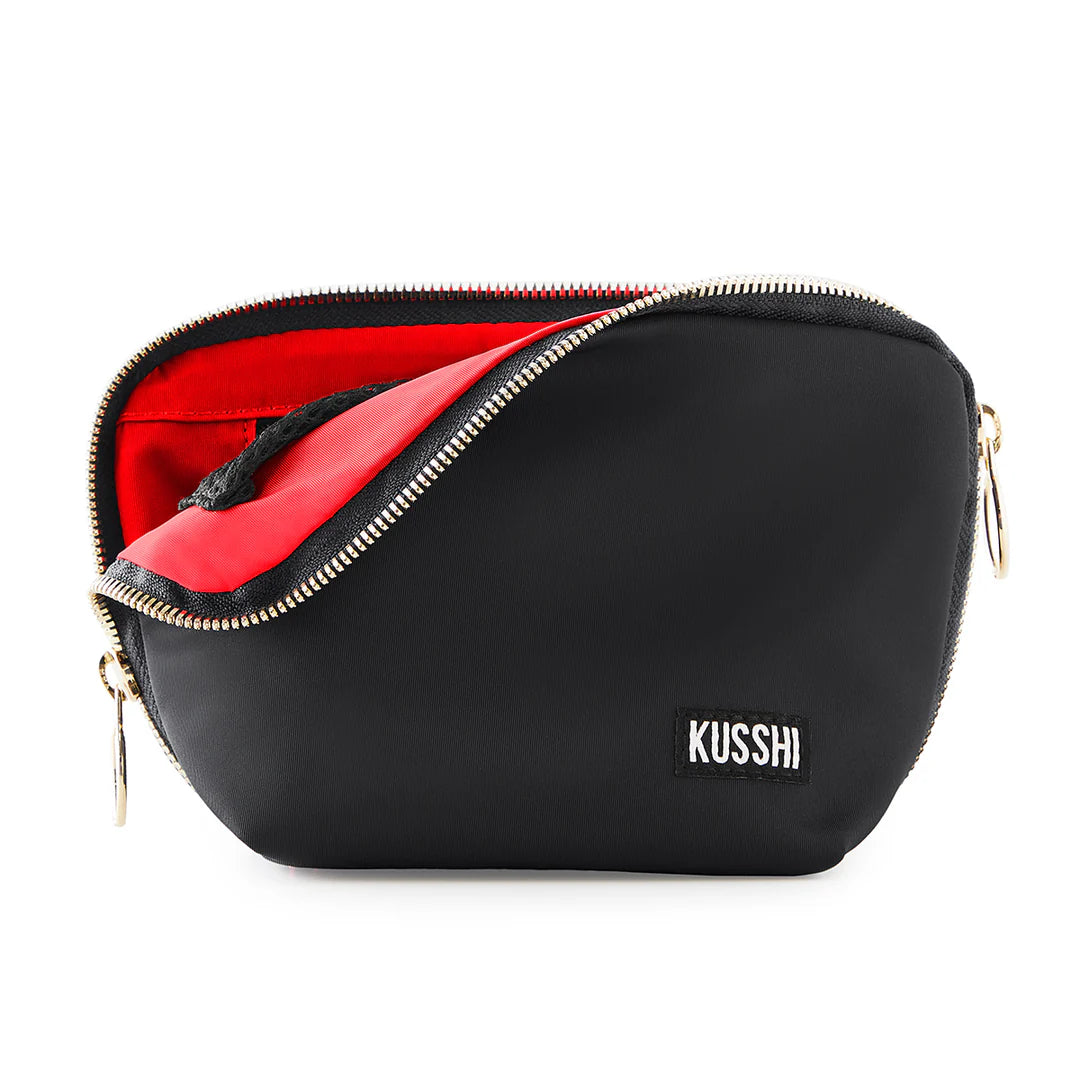 Kusshi Everyday Makeup Bag - Black & Red