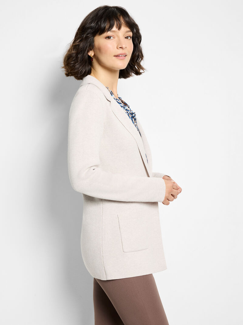 Elegant Knit Blazer - Sugar Cookie