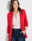 Stitch Knit Blazer - Scarlet