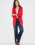 Stitch Knit Blazer - Scarlet