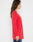 Stitch Knit Blazer - Scarlet