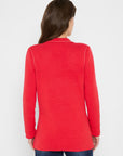 Stitch Knit Blazer - Scarlet