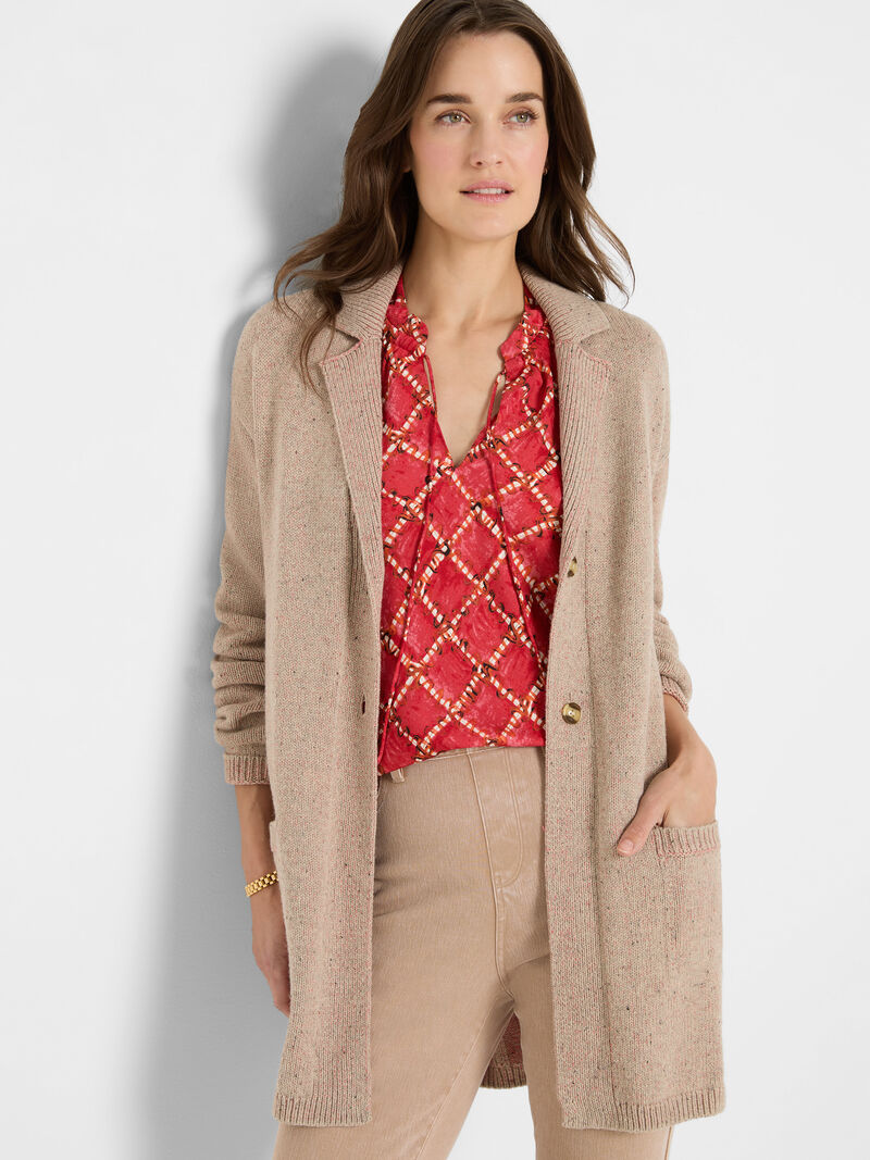 Plaited Cardigan Coat