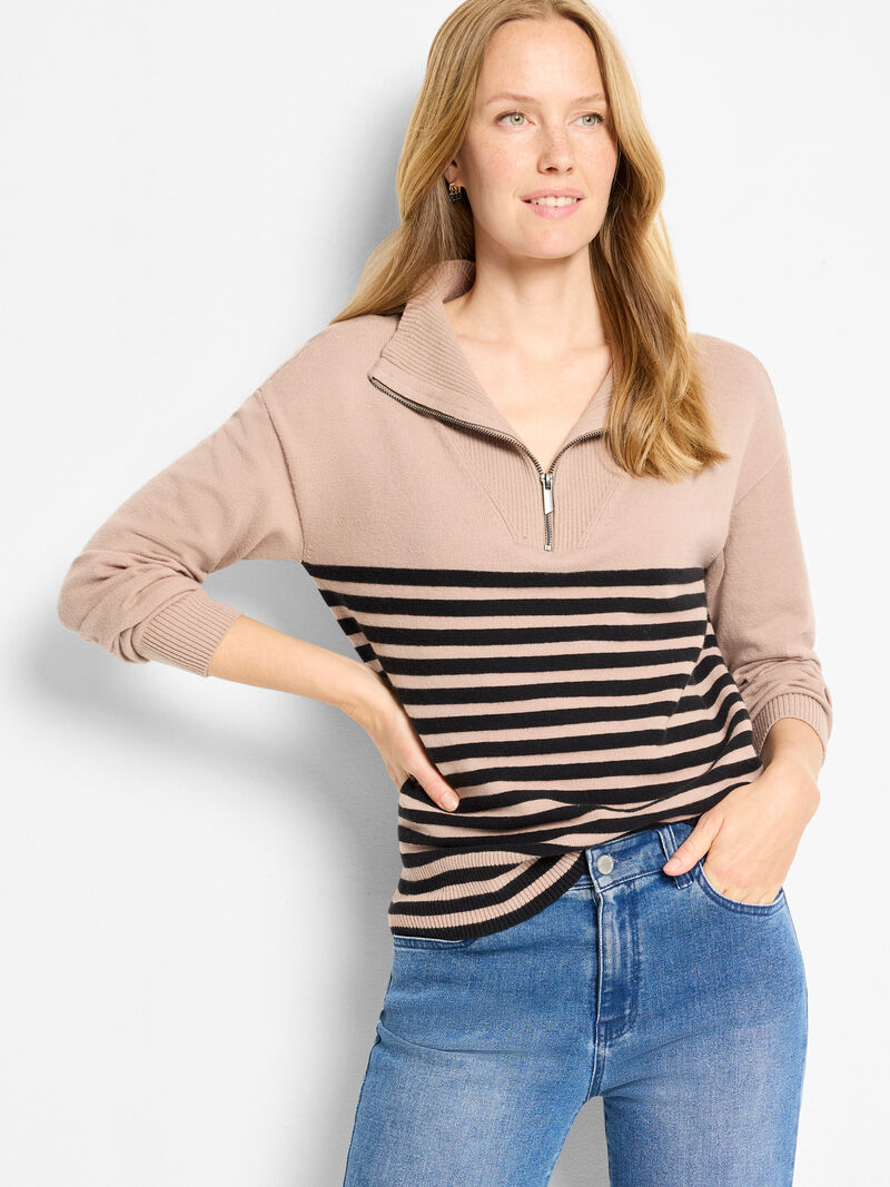 Zip Neck Saddle Sweater