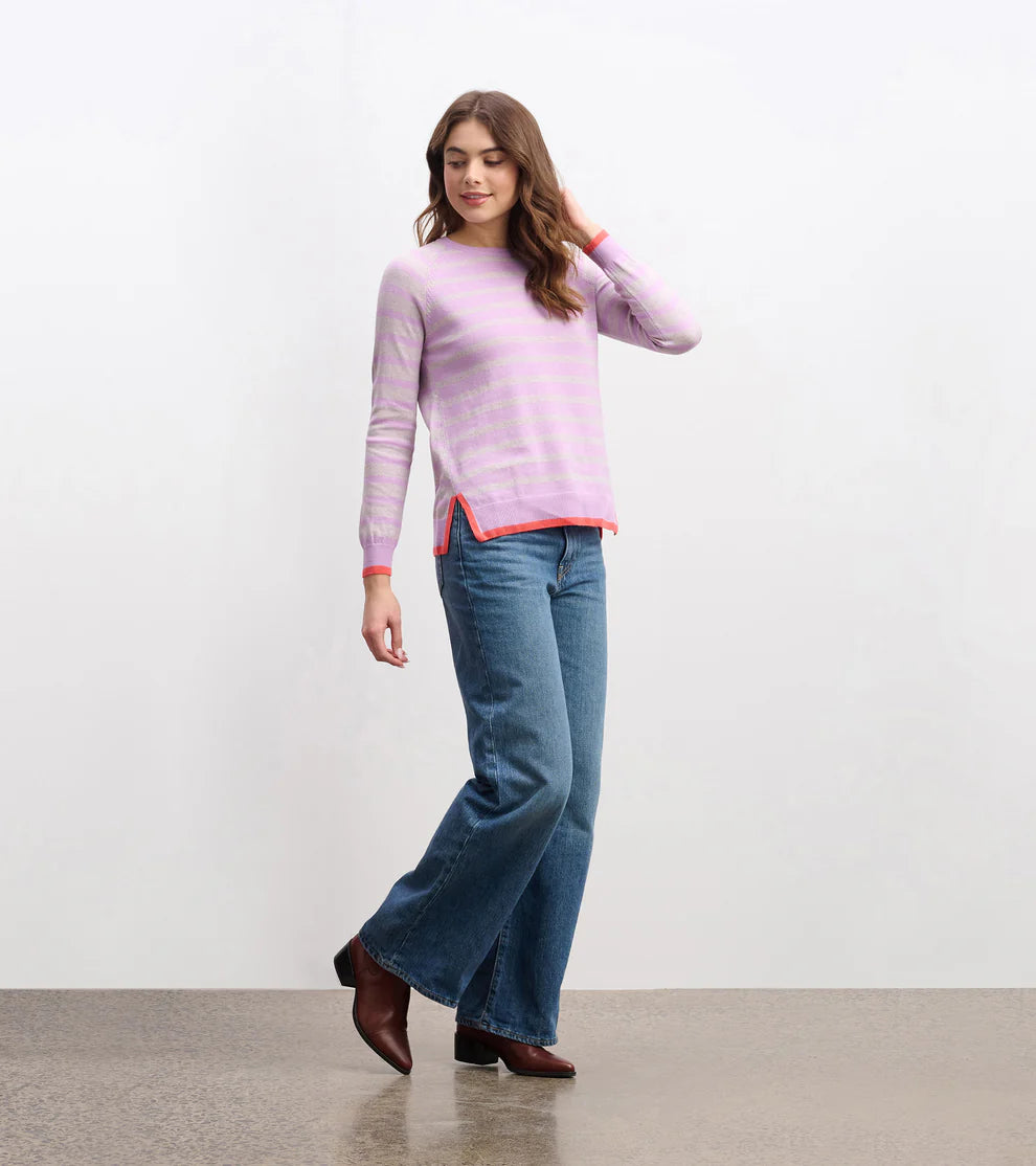 Olivia Sweater - Lilac Stripe