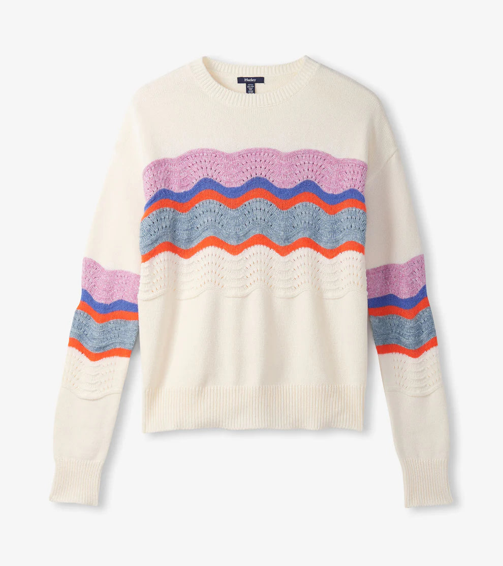 Pointelle Wave Sweater