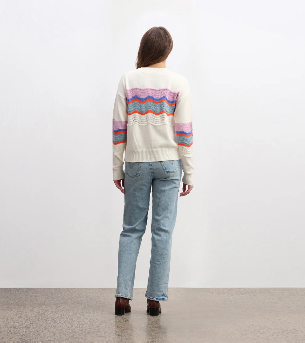 Pointelle Wave Sweater