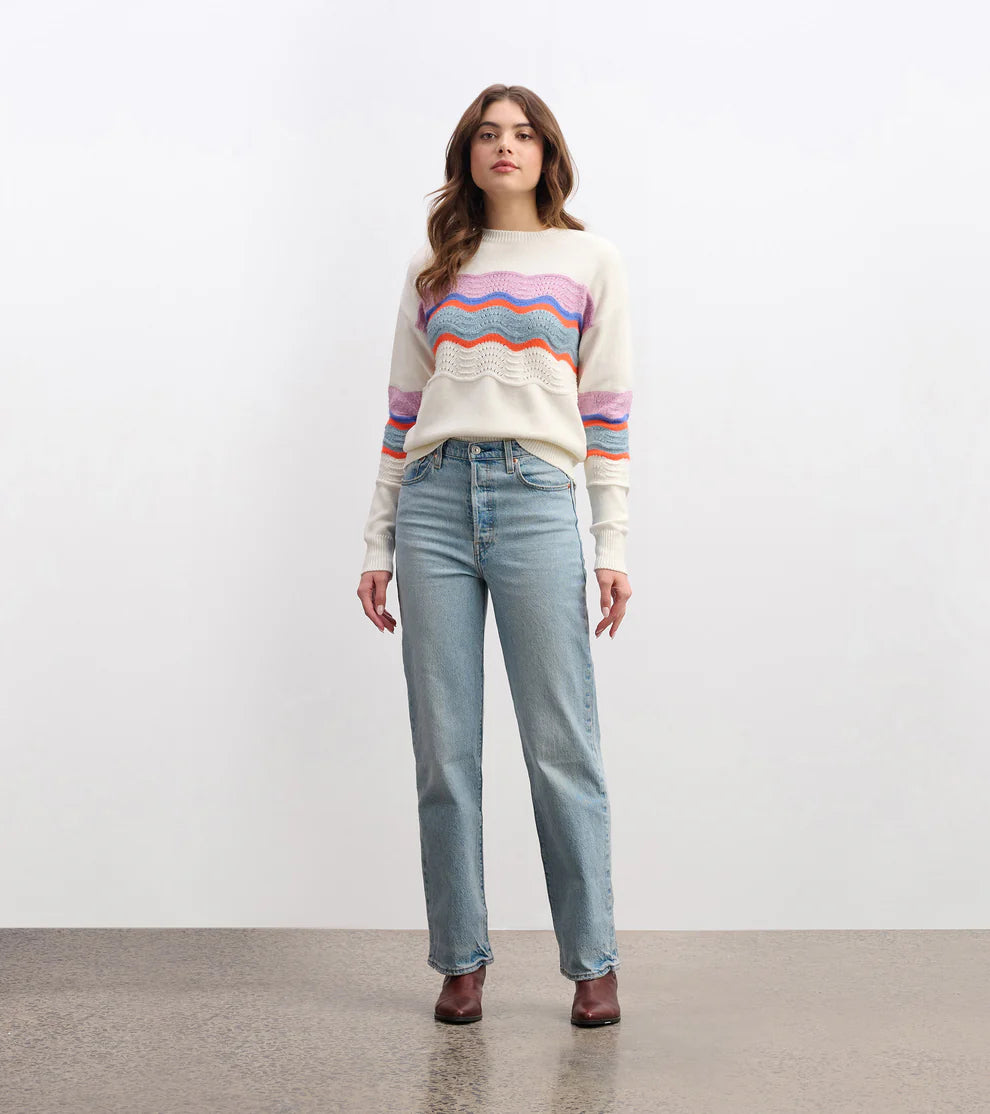 Pointelle Wave Sweater