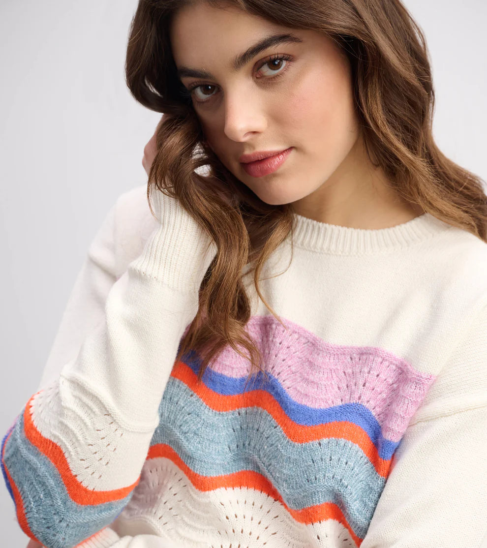Pointelle Wave Sweater
