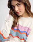 Pointelle Wave Sweater